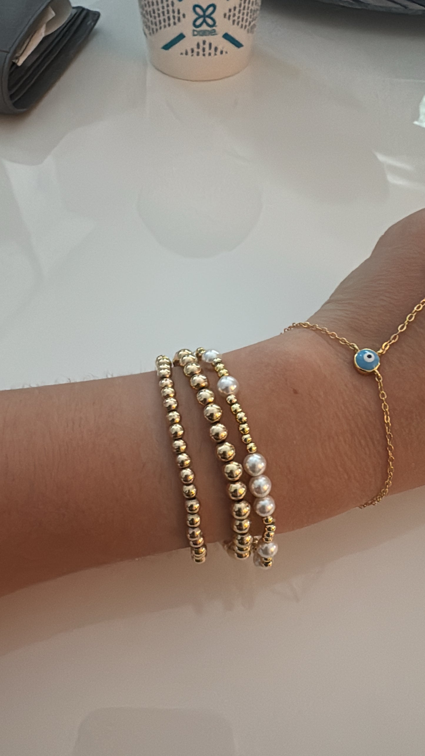 Pearl ball bead bracelet