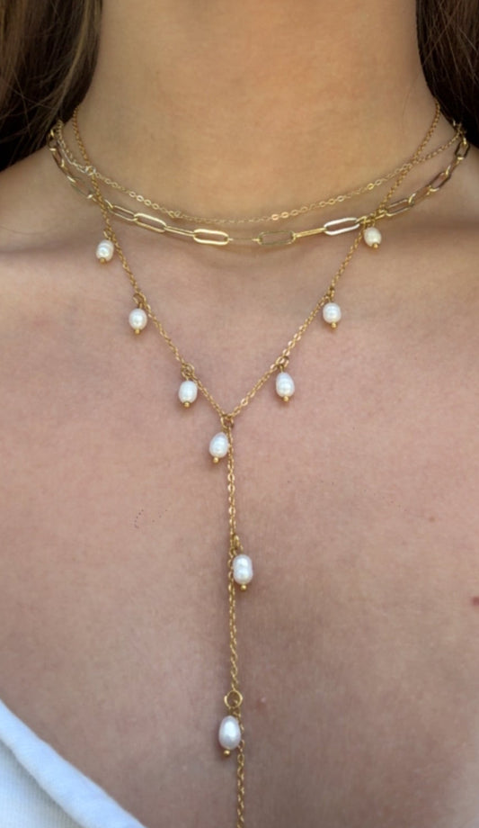 Pearl Lariat Necklace
